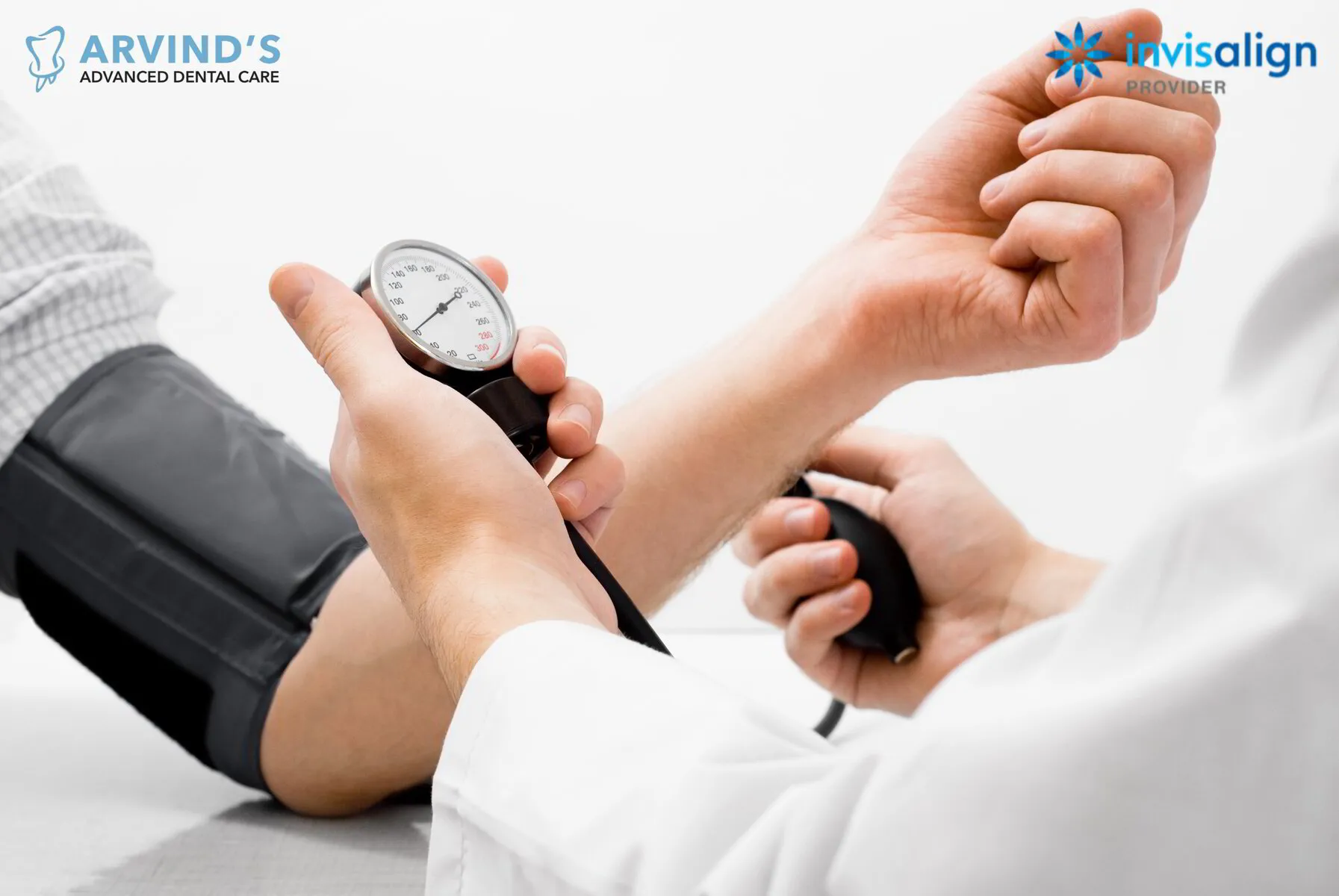 Doctor checking a patient's blood pressure during a medical examination